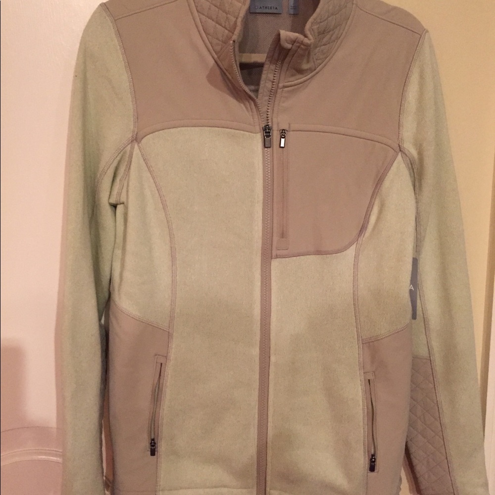 NWT Athleta tan fleece lined jacket.